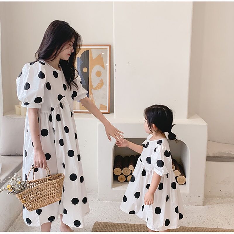 ポルカドットバルーンワンピース(mamaサイズ有) 全2色 | Ichine