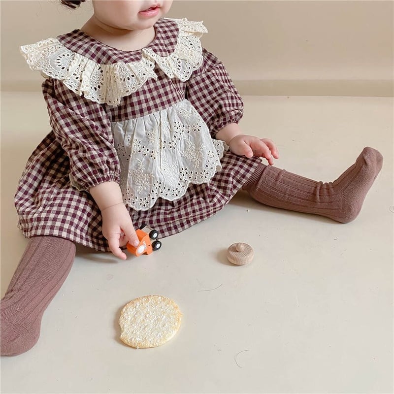 フリフリチェックワンピース＋ボンネット | Ichine