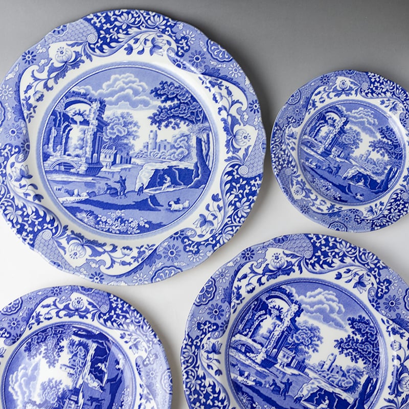 Spode ブルーイタリアン　ケーキ皿小4枚➕大１枚プレートセット スポード ブルーイタリアン プレート 16㎝ | The 港町スタイル 器と