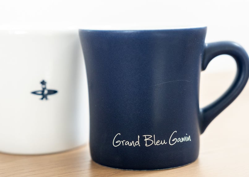 直筆 レア jincup ceramics コバルトブルー マグカップ M 直筆
