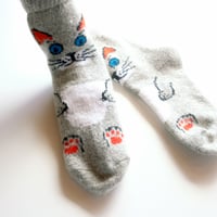 アンゴラソックス 青い目の猫 M
