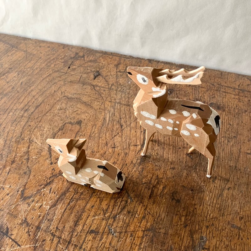 【即購入可】市川銕琅／鹿／奈良一刀彫／61歳の作／四十五ノ内／昭和37年／古美術 即購入可】市川銕琅／鹿／奈良一刀彫／61歳の作／四十五