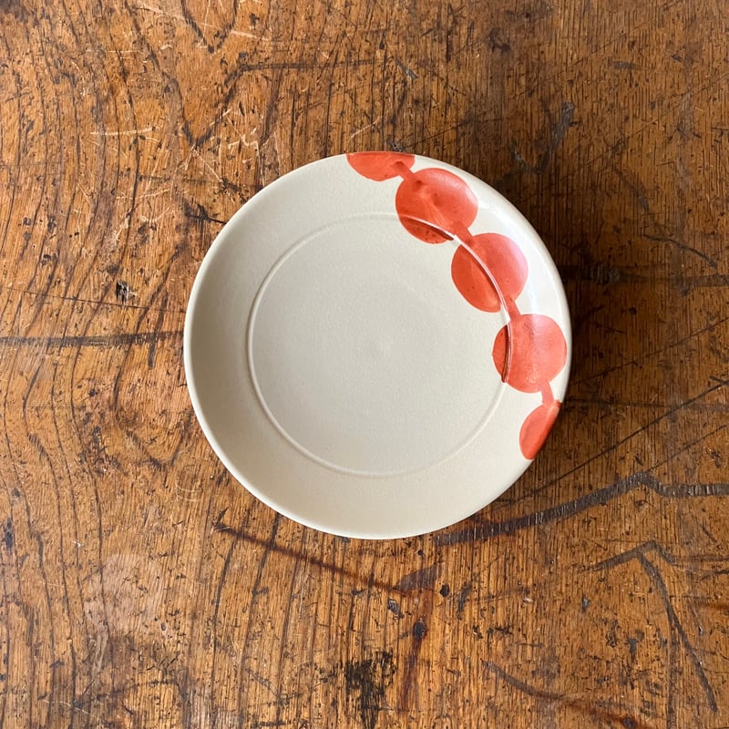 団子皿 赤 都をどり 竹軒窯 | ruchibo