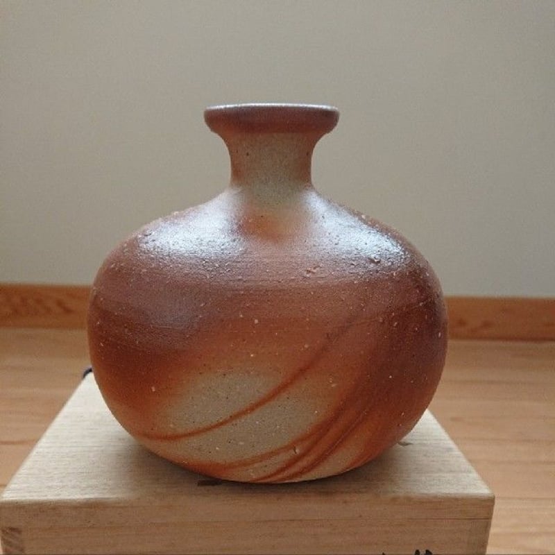 入手困難☆ジェフ・シャピロ【師：伊勢崎淳】焼き締め花器☆共箱
