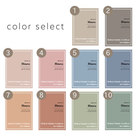 original medical subsidy certificate cover in case◆minimal color◆