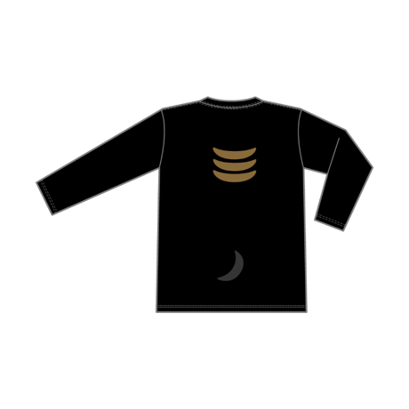 akabeko長袖Tシャツ ブラック