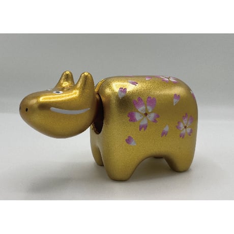 あかべこひろば 限定デザイン　縁起物　金ベコ（桜デザイン）