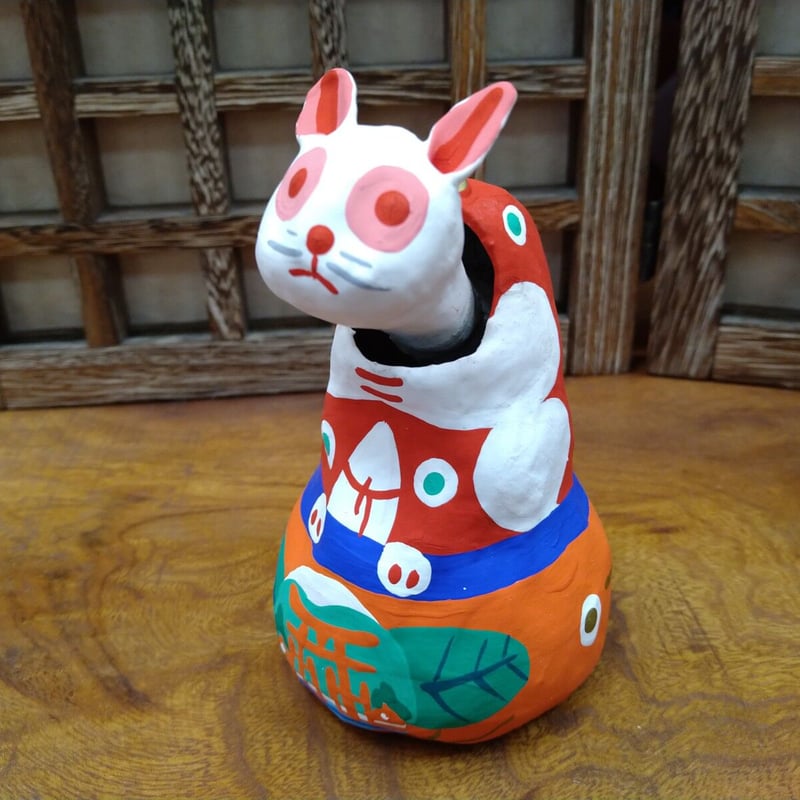 宮島張り子の宝珠乗り首振り参拝うさぎ | 宮島のお土産処 ふなつき
