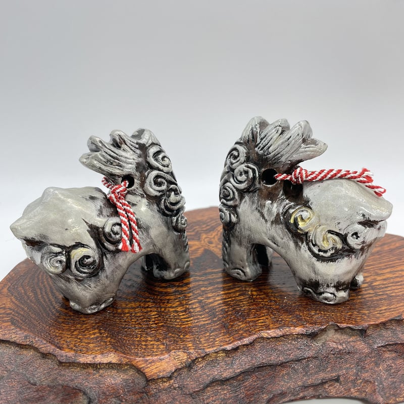 かまえの狛犬(尻上りの狛犬)「宮島土鈴」 | 宮島のお土産処 ふなつき