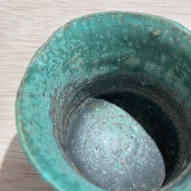 2305-6 萌葱ぐい呑 川上清美 | ryoisseki-online by うつわや涼一石