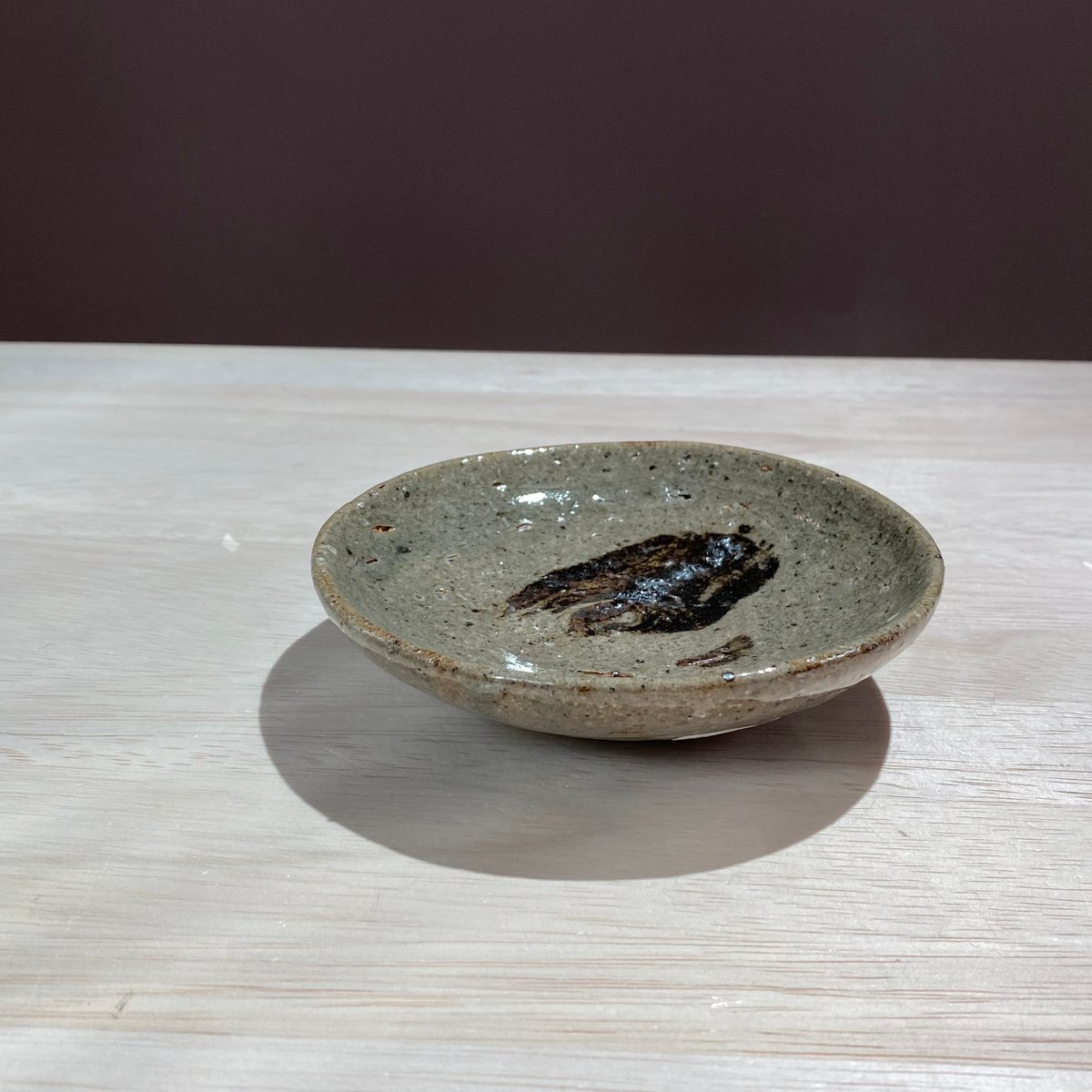 古唐津　山絵　小皿4枚　直径約12.5㎝　　タカチ　東さ7-0121☆2F 古唐津 山絵 小皿4枚 直径約12.5㎝ タカチ 東さ7-0121