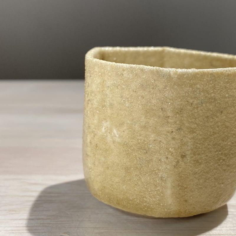 黄瀬戸六角酒盃 古作 黄瀬戸六角酒盃 古作