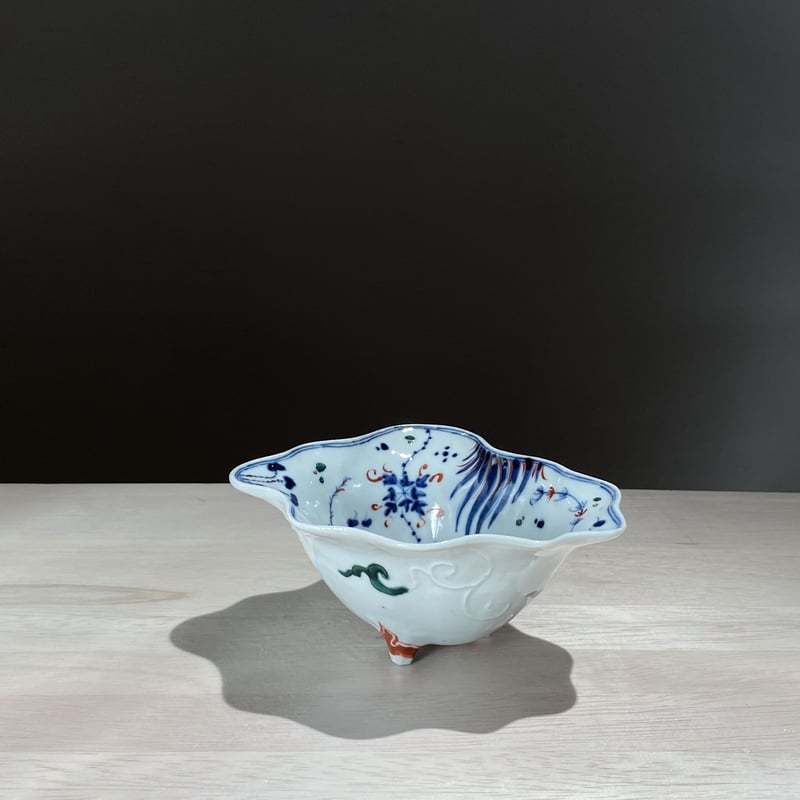 21-3 色絵蓮葉形深向附 小坂大毅 | ryoisseki-online by うつわや涼一石