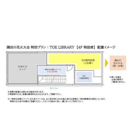 【2名様料金】⑨屋上テラス特設席/(センター席Ⅱ)<2026隅田川花火大会26.7.25限定＞