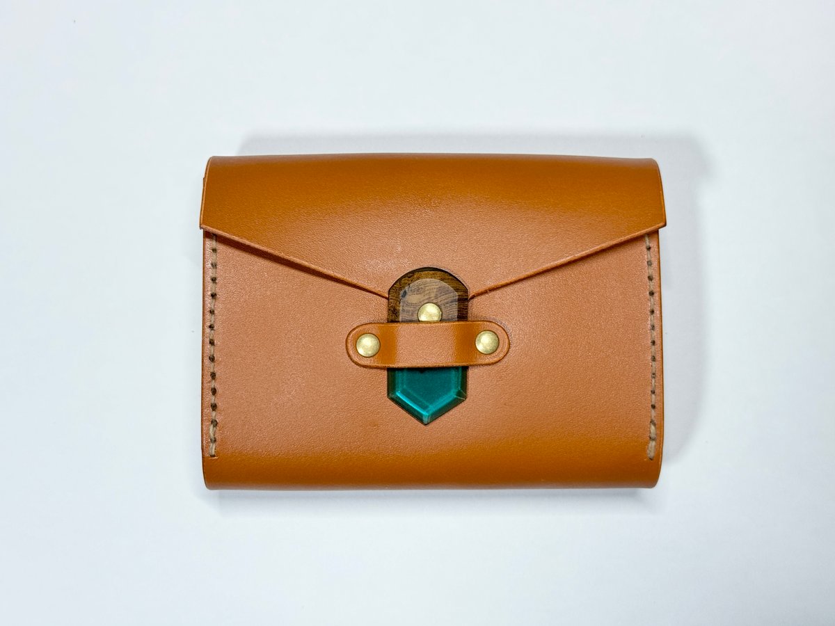 Leather Wood Resin business card case L7 | KADO