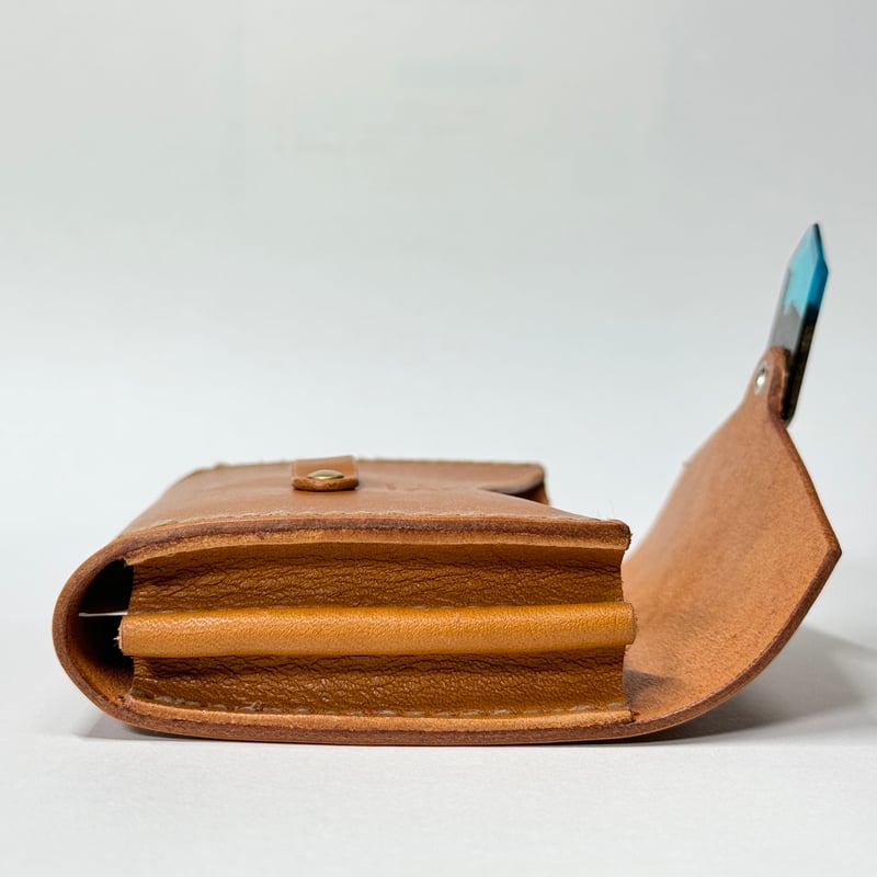 Leather Wood Resin business card case L7 | KADO