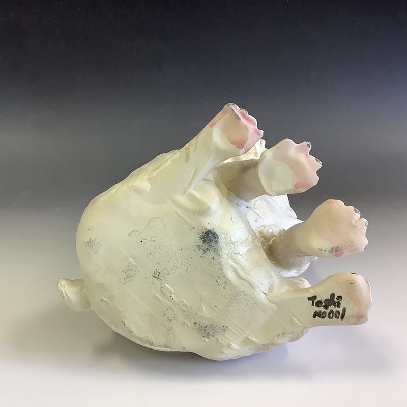 犬置物フレンチブルドック 白 樹脂製 ドッグフィギュア レジン