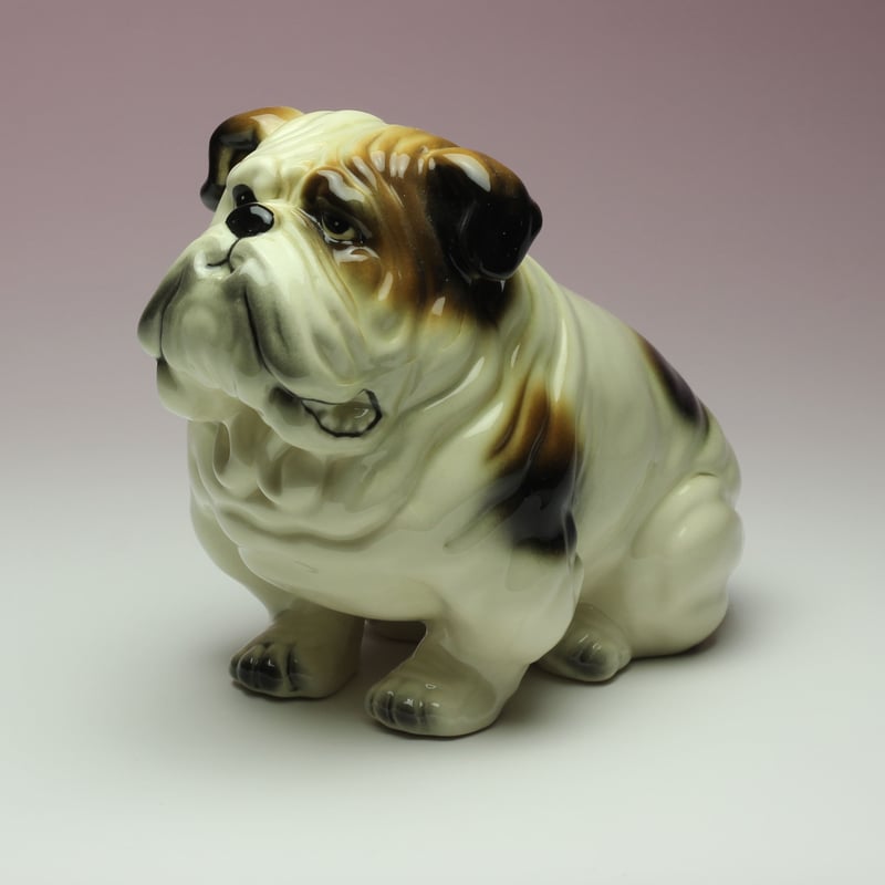 犬置き物　陶器製 貯金箱 おしゃれ 陶器 犬 いぬ ドッグ オブジェ 置物 かわいい