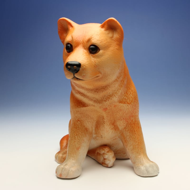 陶器犬置物 柴犬 赤柴・仔犬 座り姿 マット仕上げ 倒産品 -在庫 陶器犬置物 柴犬 赤柴・仔犬 座り姿 マット仕上げ 倒産品 -在庫