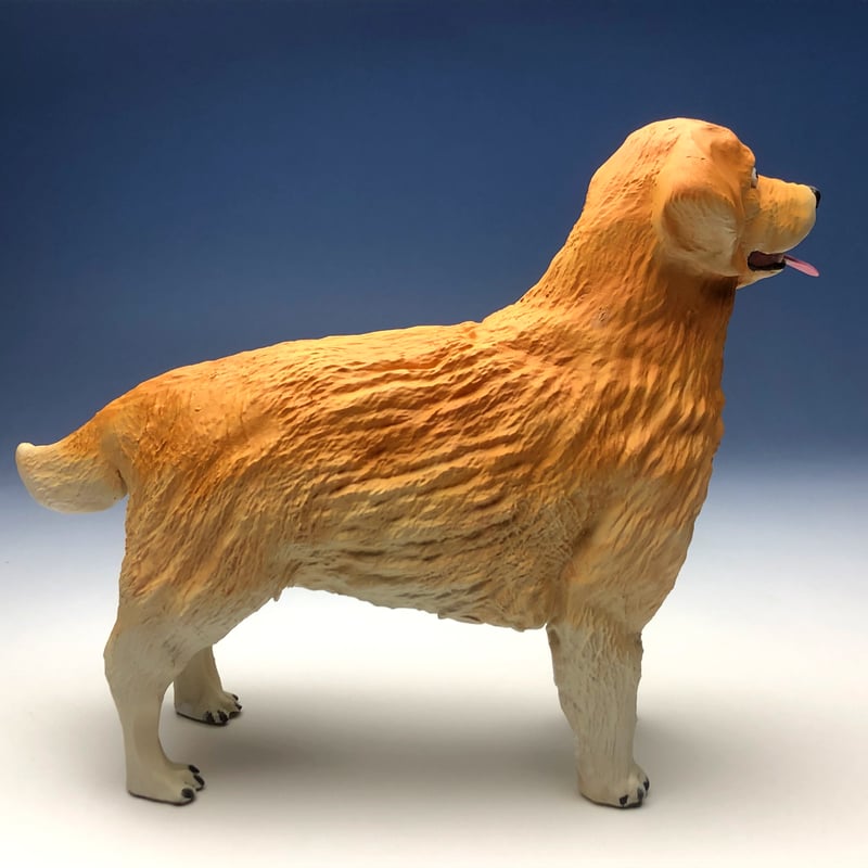 樹脂製 犬置物 ゴールデンレトリバー ドッグフィギュア レジン