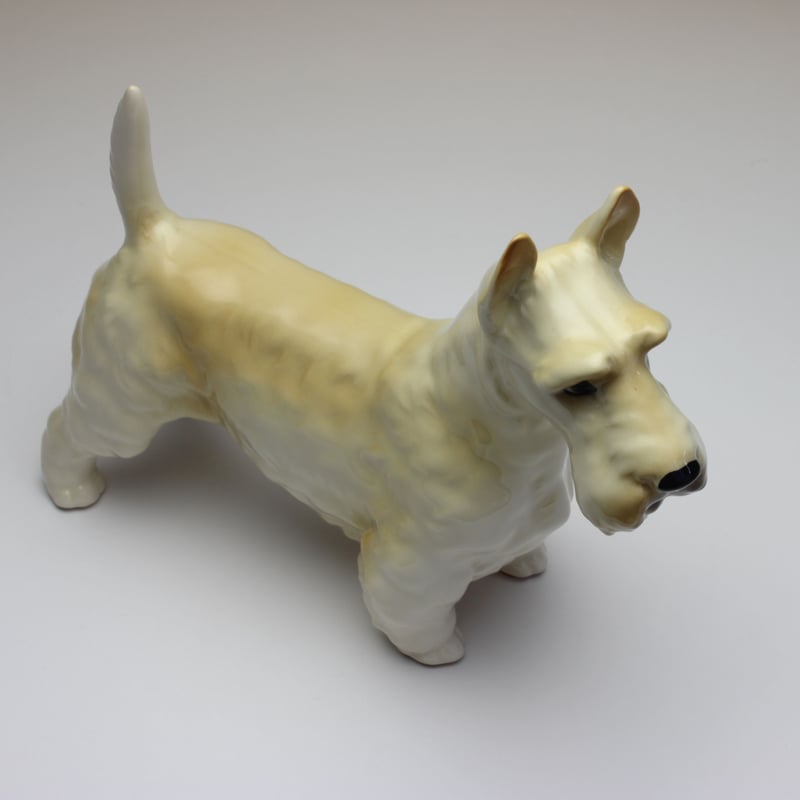 犬　スコティッシュテリア　陶器　置物　インテリア　工芸品　美術品　A3118 犬スコティッシュテリア陶器置物インテリア工芸品美術品A3118