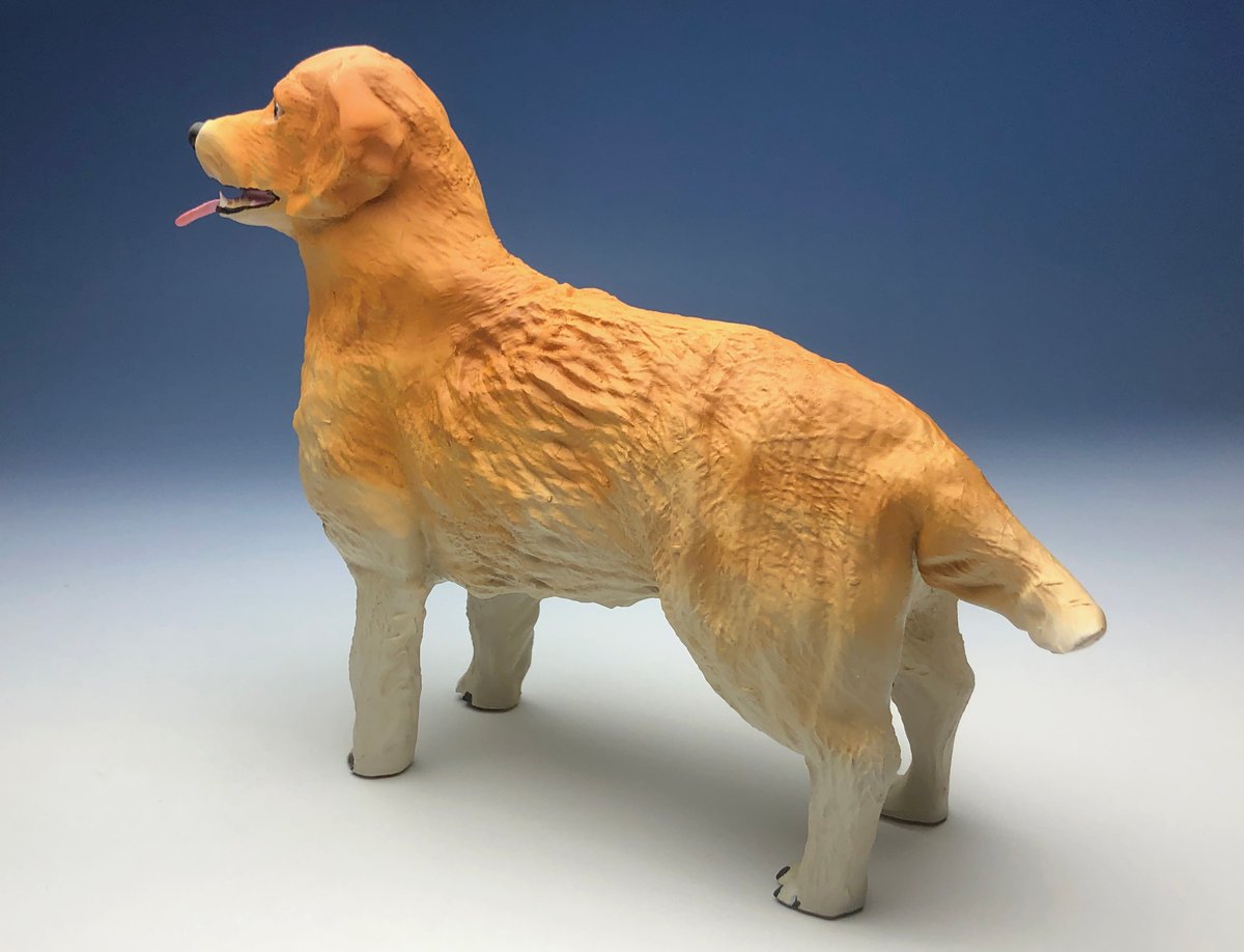 樹脂製 犬置物 ゴールデンレトリバー ドッグフィギュア レジン オブジェ オーナメント ゴール...