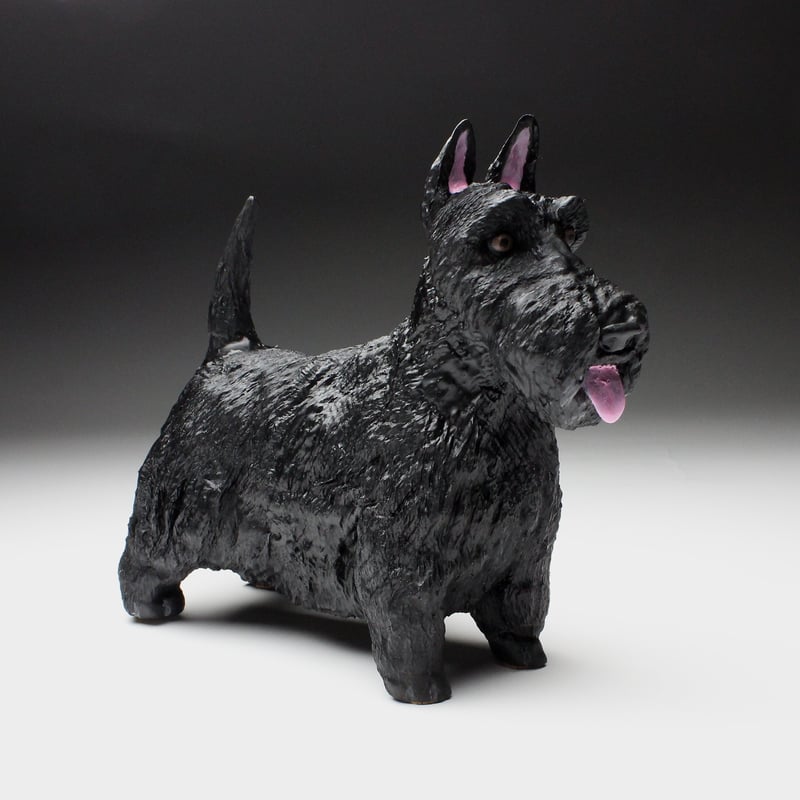 犬置物 スコティッシュテリア 黒 樹脂製 ブラック ドッグ