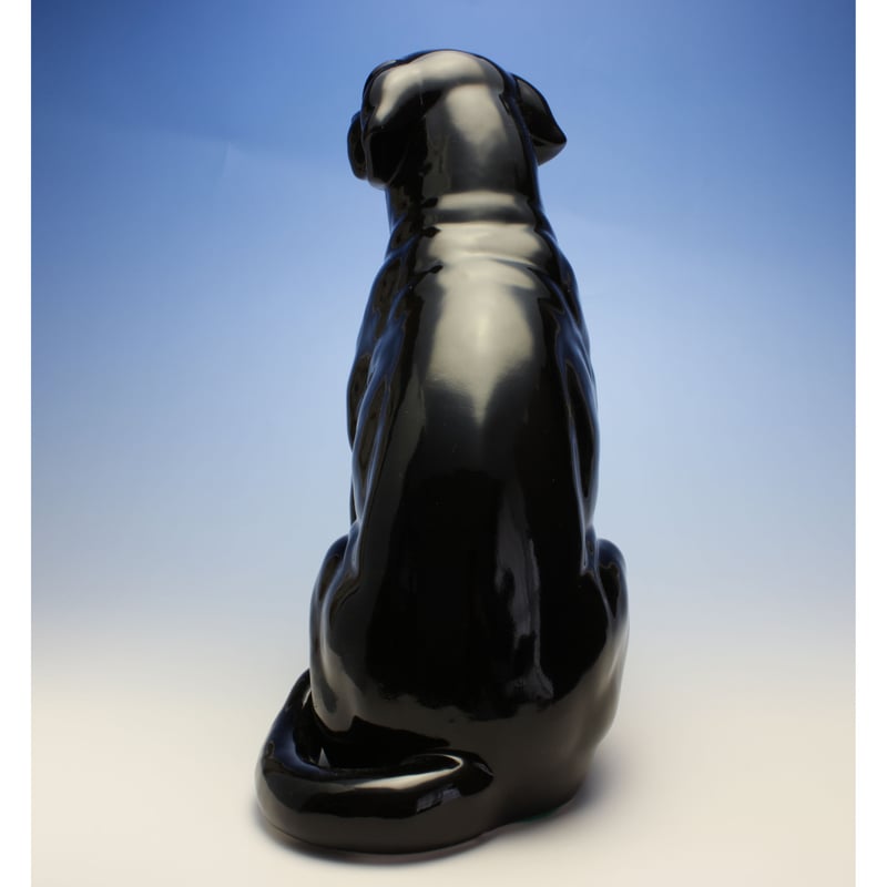 陶器犬置物 ブラック・ラブラドルレトリバー おすわり 大 | Haniibaaz