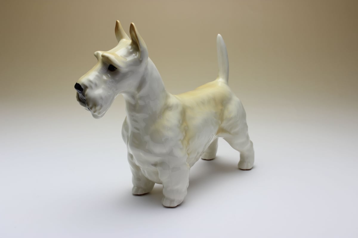 陶器犬置物 スコティッシュテリア ウイートン 小麦 小 | Haniibaaz