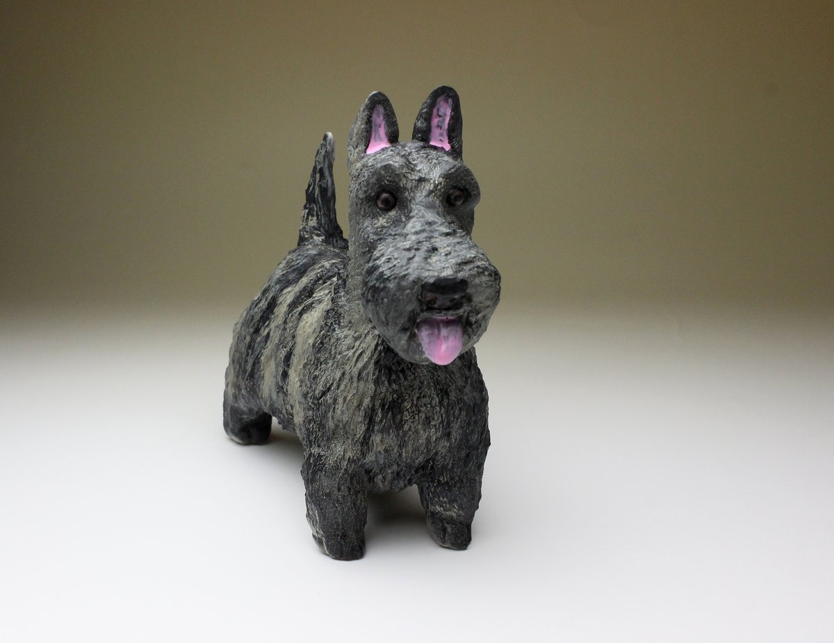 英国製スコティッシュテリア 置物 犬置物 スコティシュテリア 【ウィートン/ ブラック/ ブリンドル