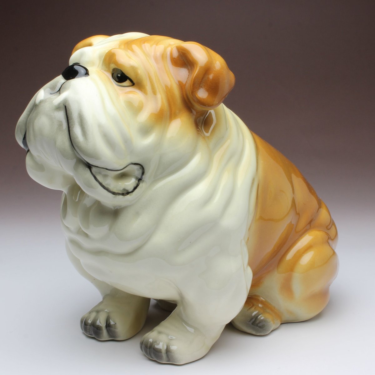 イタリア製　陶器　置物　ブルドッグ？　犬 フレンチブルドッグ 置物 陶器 犬 イタリア インテリア オブジェ