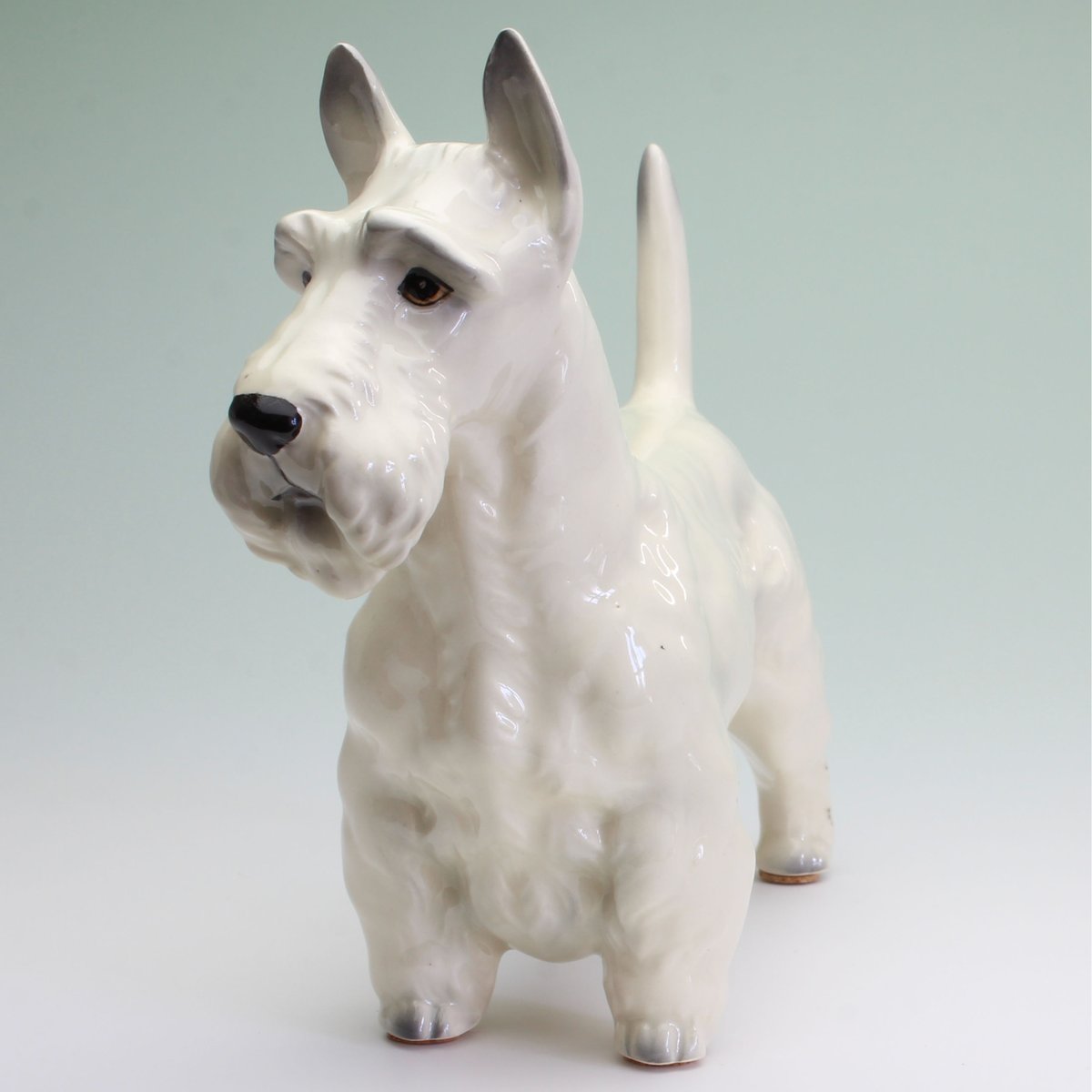 陶器犬置物 スコティッシュテリア 白 小 | Haniibaaz
