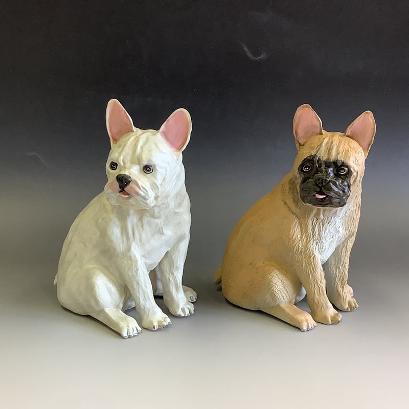 犬置物フレンチブルドックフォーン樹脂製 ドッグフィギュア 犬置物フレンチブルドックフォーン樹脂製 ドッグフィギュア