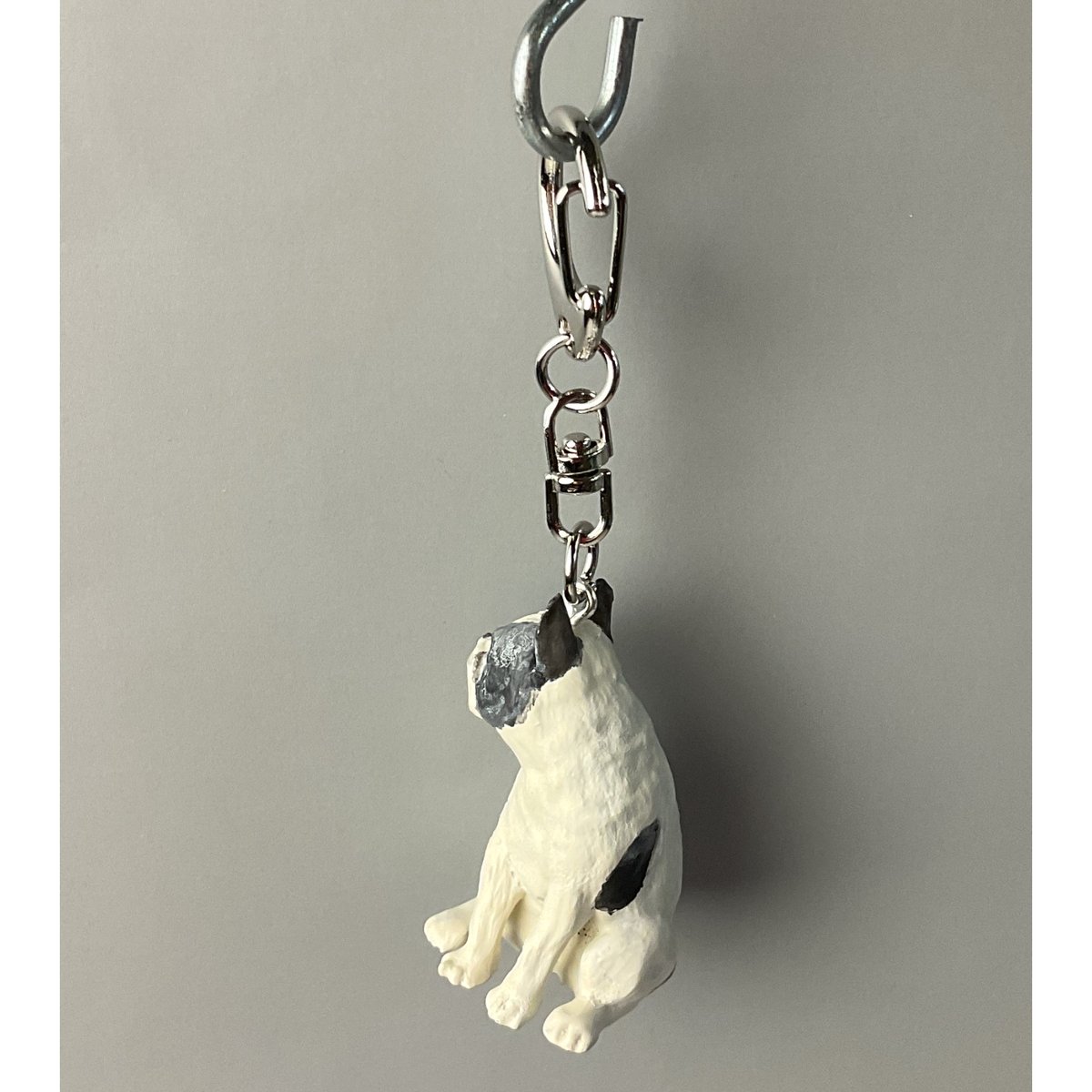 フレンチブルドック ブラック＆ホワイト キーホルダー | Haniibaaz