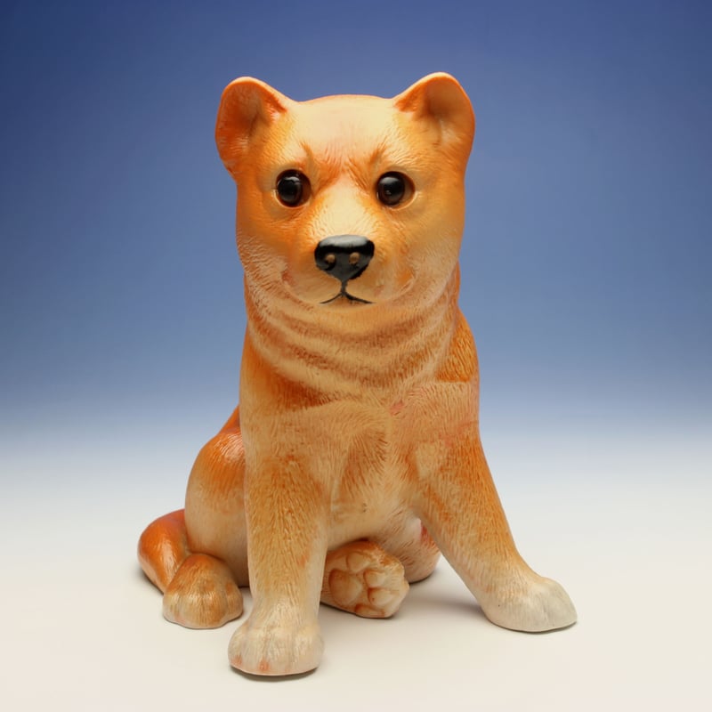 陶器犬置物 柴犬 赤柴・仔犬 座り姿 マット仕上げ 倒産品 -在庫 陶器犬置物 柴犬 赤柴・仔犬 座り姿 マット仕上げ 倒産品 -在庫