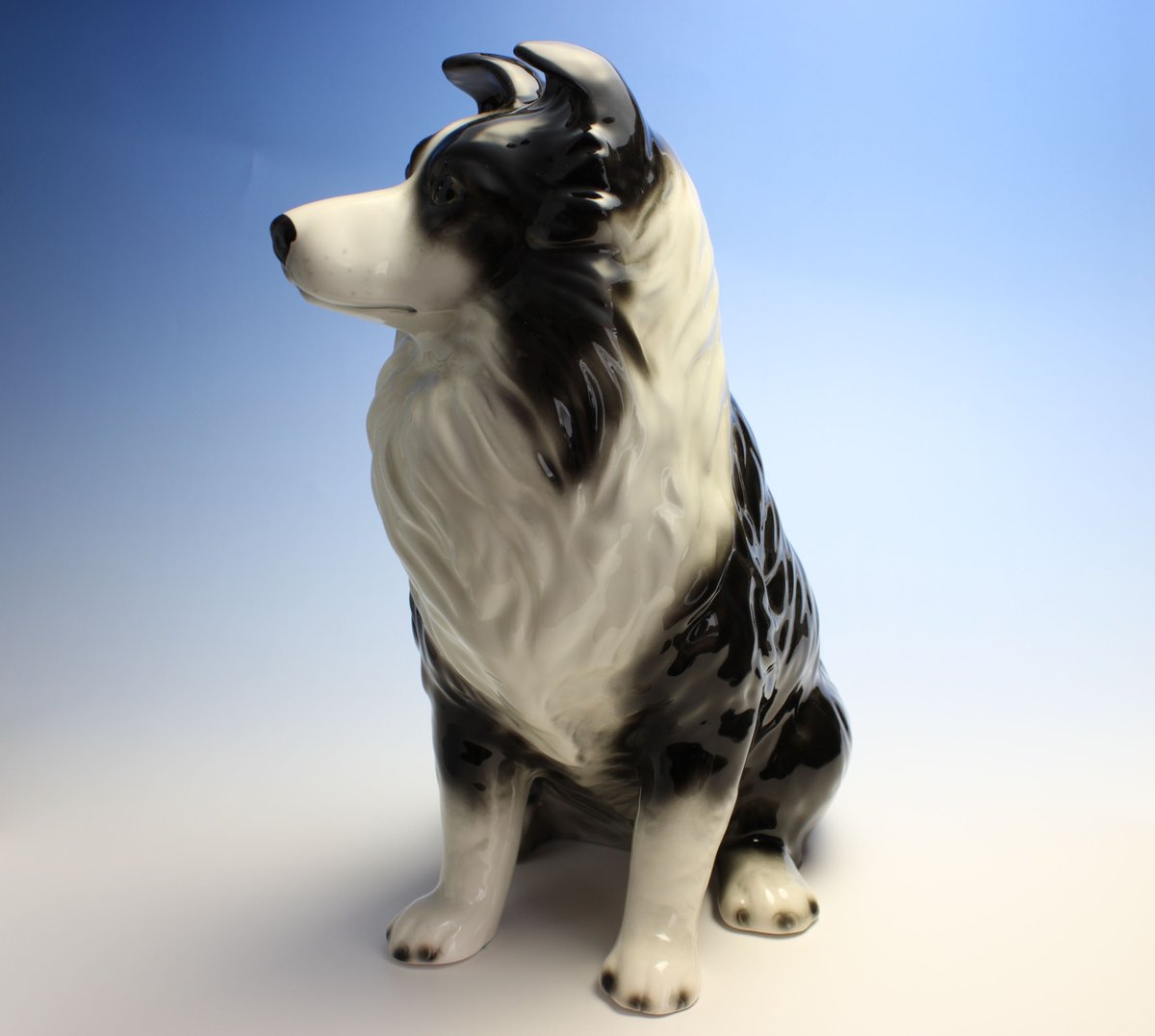 陶器犬置物 ボーダーコリー 大 屋内用 | Haniibaaz