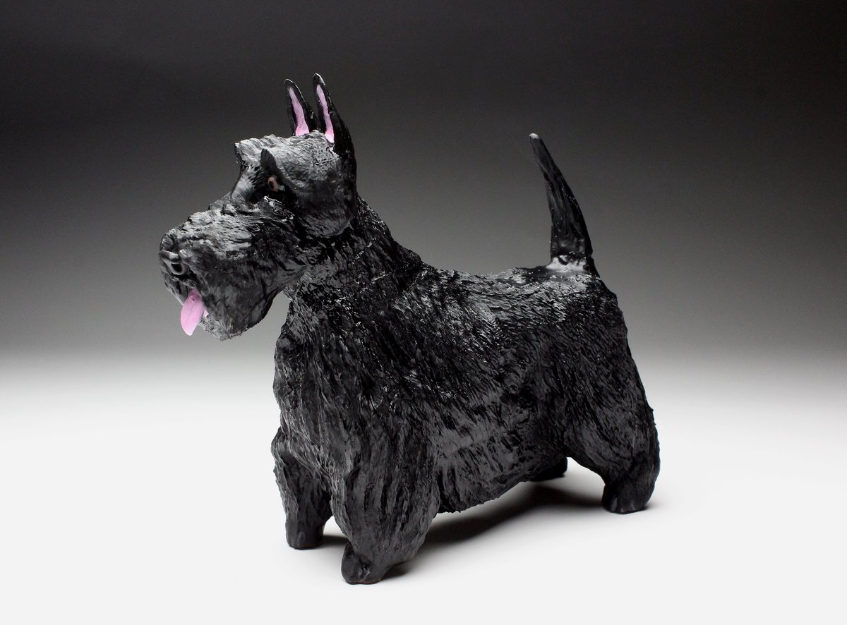 犬置物 スコティシュテリア 【ウィートン/ ブラック/ ブリンドル