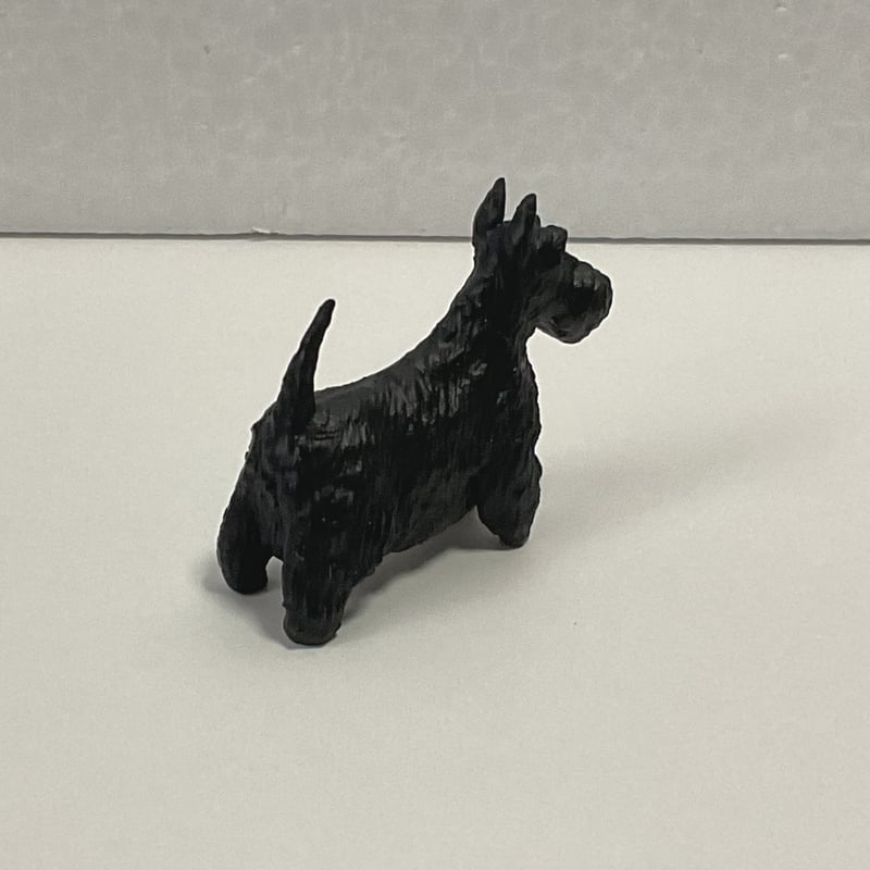 ミニチュア犬フィギュア スコティッシュテリア 黒 樹脂製 ブラック 犬