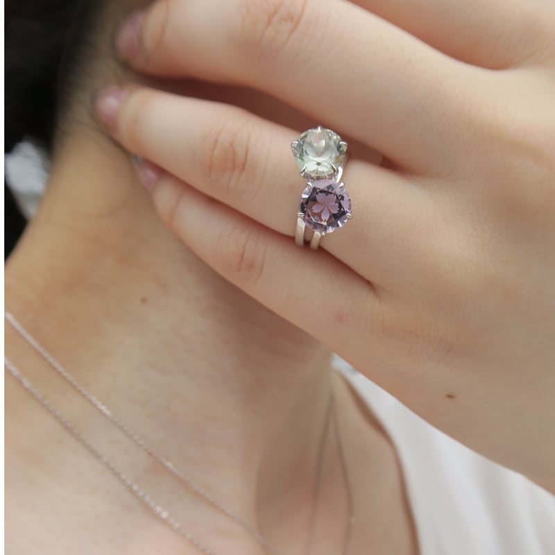 さくらインカット✦ロンドンブルートパーズ✦フリーリング✦S925 さくらインカット✦ロンドンブルートパーズ✦フリーリング✦S925