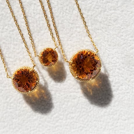 【necklace】　エクストラシトリン 10mm ダンデライオンカット
