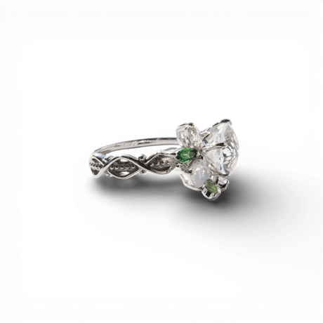 【Ring】　白水晶　8mm　カメリアカット　＃12