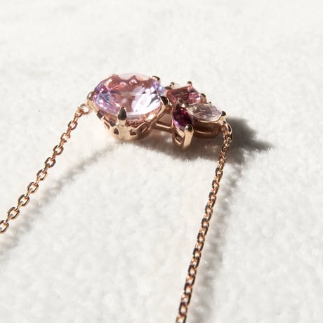【necklace】　バイカラーアメジスト 8mm さくらインカット pink