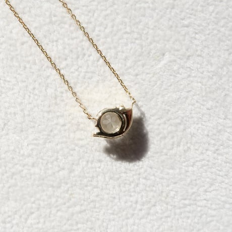 【necklace】　白水晶 6mm さくらインカット