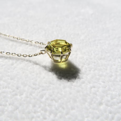 カナリートルマリン 7mm アトリアカット ネックレス