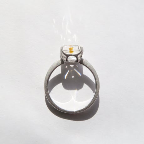 【Ring】　オイルインクォーツ　7×8mm　オクタゴン　＃11