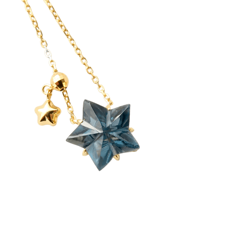 【necklace】　ロンドンブルートパーズ　10mm　星細工