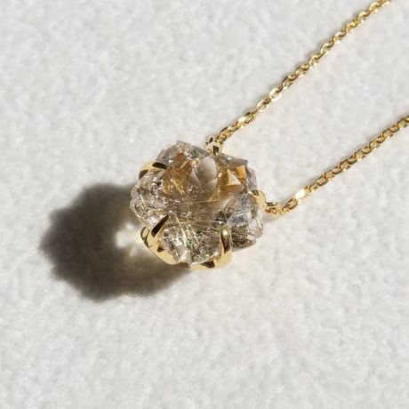【necklace】　ルチルクォーツ　10mm　さくらシェイプ