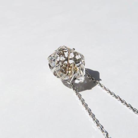 【necklace】　ルチルクォーツ 10mm ぺたんこさくらシェイプ