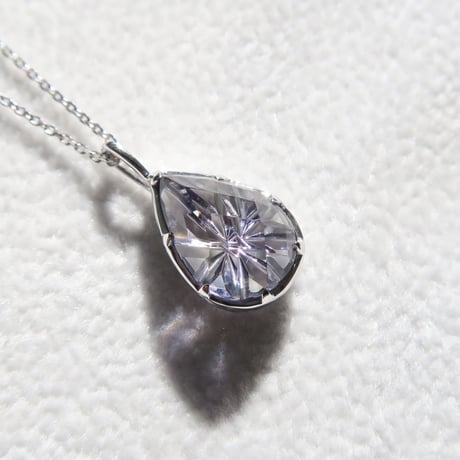 【necklace】　バイカラーゾイサイト PS 甲州貴石切子