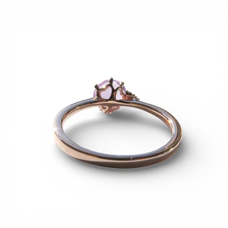 【Ring】　ローズアメジスト　6mm　クローバーインカット　＃11